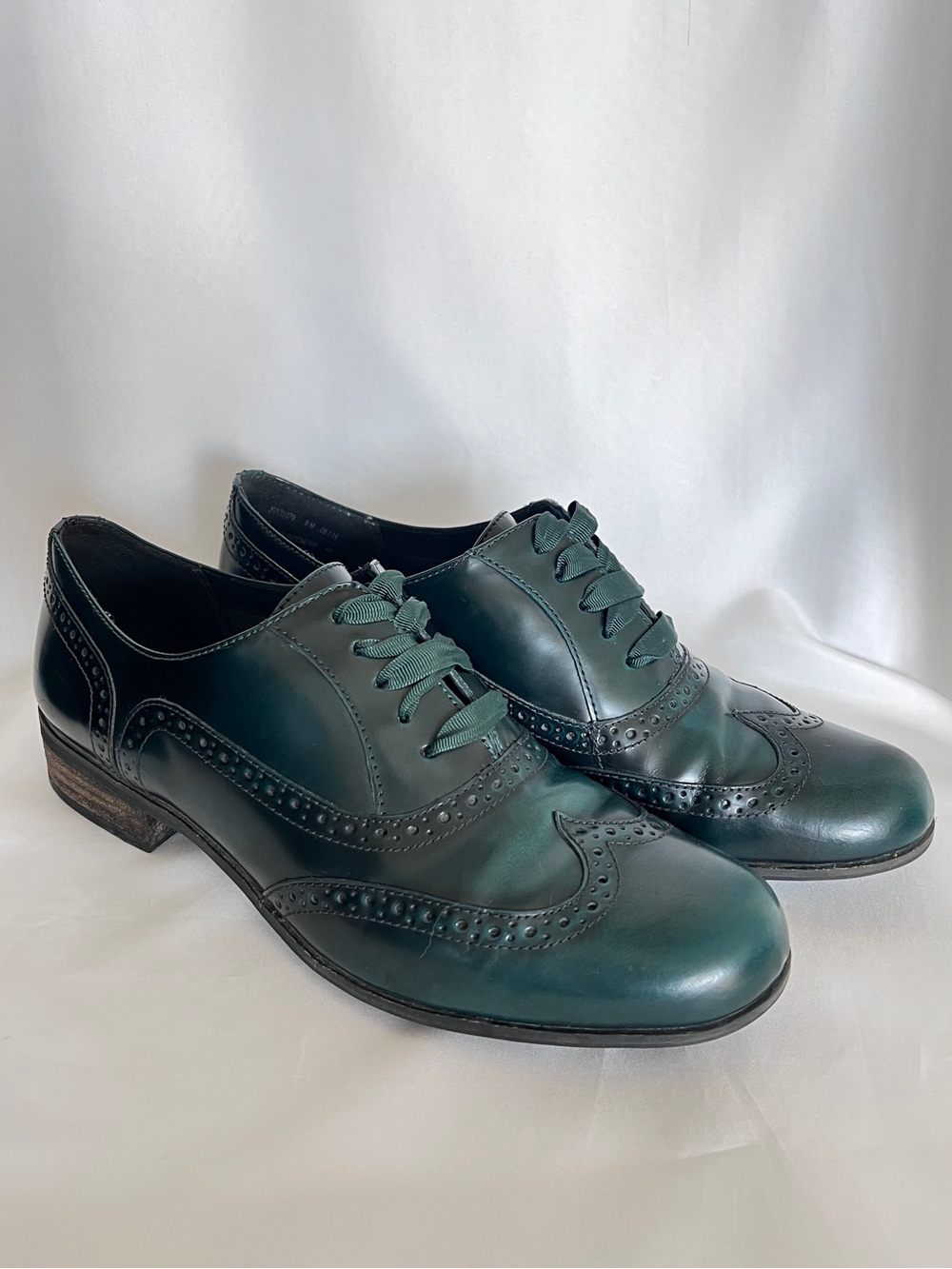 Clarks Narrative Hamble Oak Emerald Green Leather Wingtip Oxford Shoes Size 9M